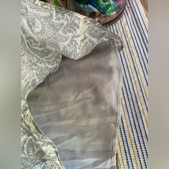 Diesel Black Gold Min Dress Gray Relaxed Paisley Peasant Bohemian Made Italy 38 - Picture 8 of 10